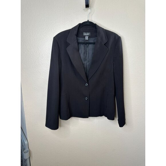 Rafaella Womens Black Blazer 10 long sleeve 2 button‎ collared polyester - Picture 1 of 6